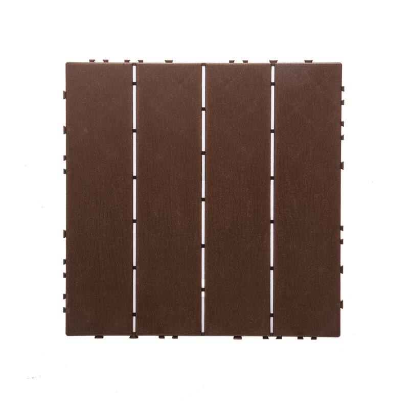 76-Pack 11.42"x11.42"Interlocking Deck Tiles -68.80 Sq.Ft 3D Wood Grain Plastic Flooring,Waterproof & Moisture-Proof Tiles