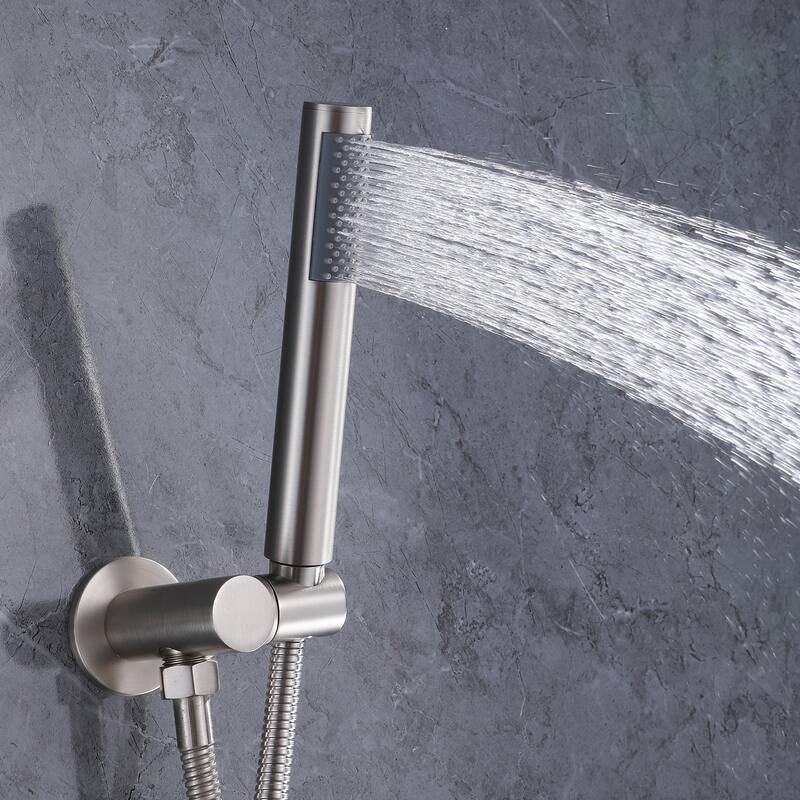 Rbrohant 11" Rainfall Shower Faucet System Massage Jet w/ Mixer Valve