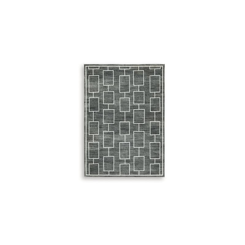 Signature Design by Ashley Elderland Black/Gray Washable Area Rug