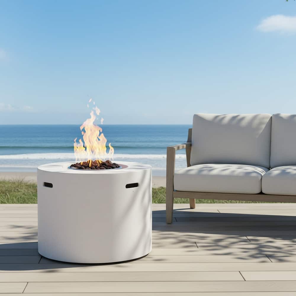 Aidan Outdoor Circular Propane Fire Pit by Christopher Knight Home