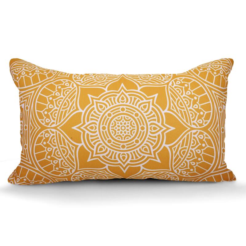 Indoor Outdoor Weatherproof Pillow with Insert - 18x18 | 12x20 | Inches - Mustard-20