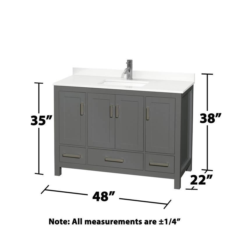 Wyndham Collection WCS141448S-QTZ-UNSMED Sheffield 48" Free Standing