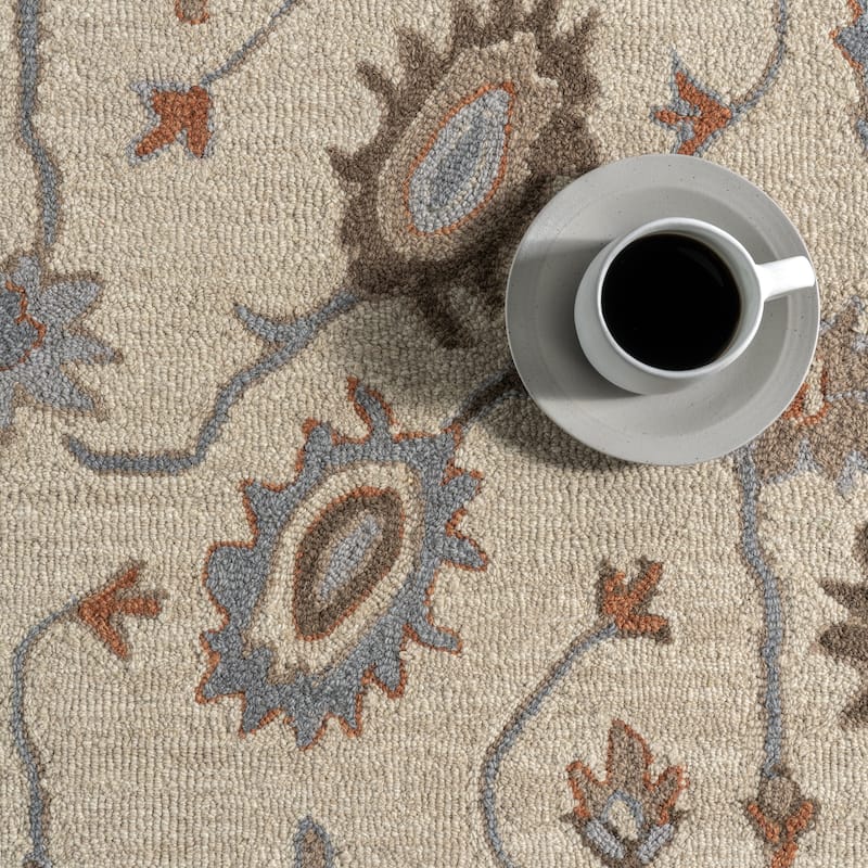 Woodland Bordered Wool Area Rug