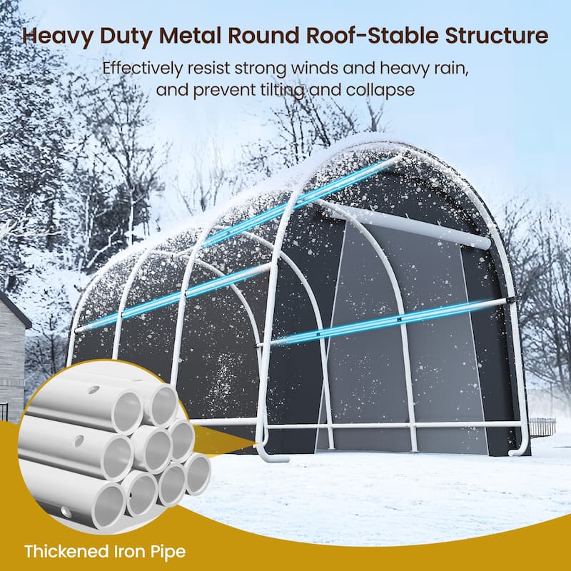 Domed Carport with 4 Cloth Bags - 10' x 15'