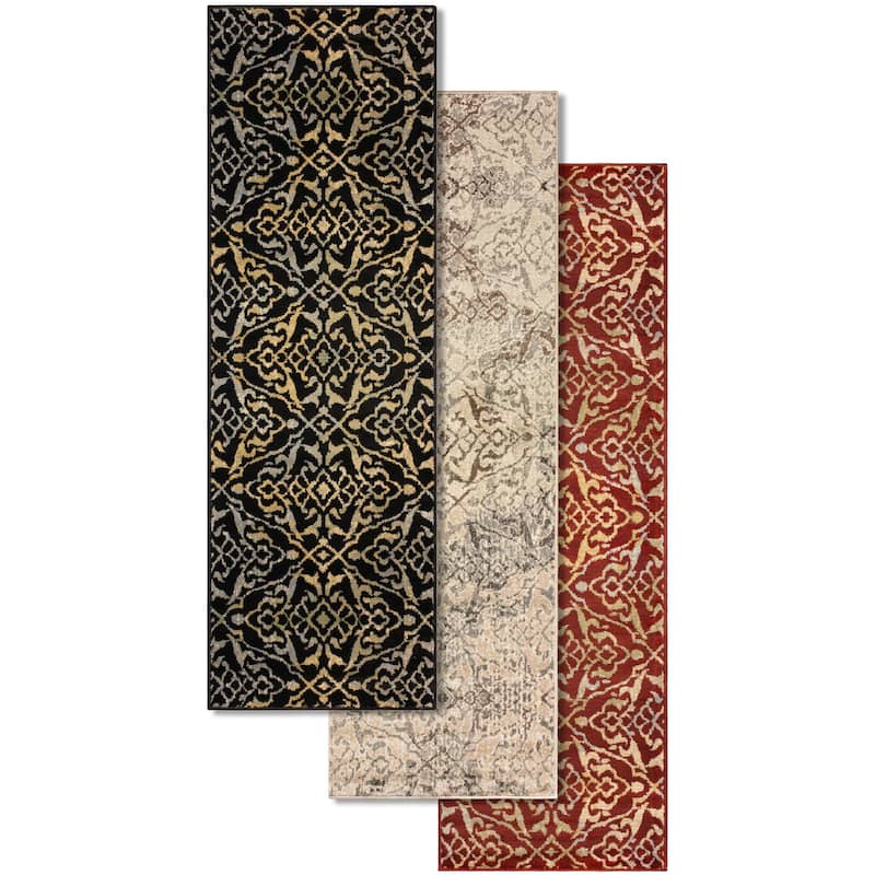 Superior Modern Oriental Damask Polypropylene Indoor Area Rug