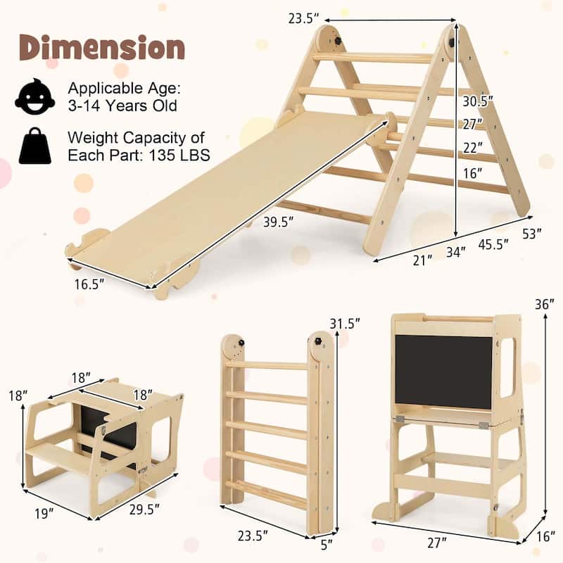Costway 7-in-1 Toddler Climbing Toy Set with Reversible Ramp - See Details