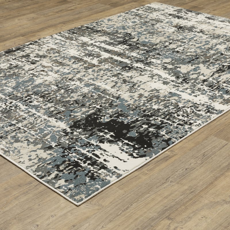 Style Haven Ripley Abstract Ivory/ Grey Mixed Pile Area Rug