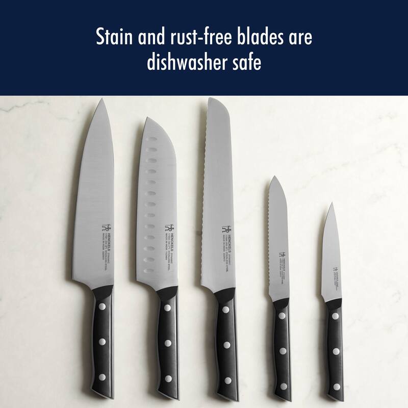 HENCKELS Dynamic Self-Sharpening Knife Block Set - Brown