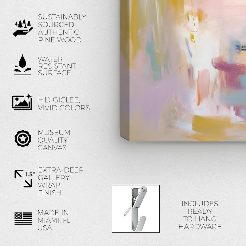 Wynwood Studio Abstract Yogurt n Biscuit in a Bowl Pink and Light Pink Modern & Contemporary Wall Art Canvas Print