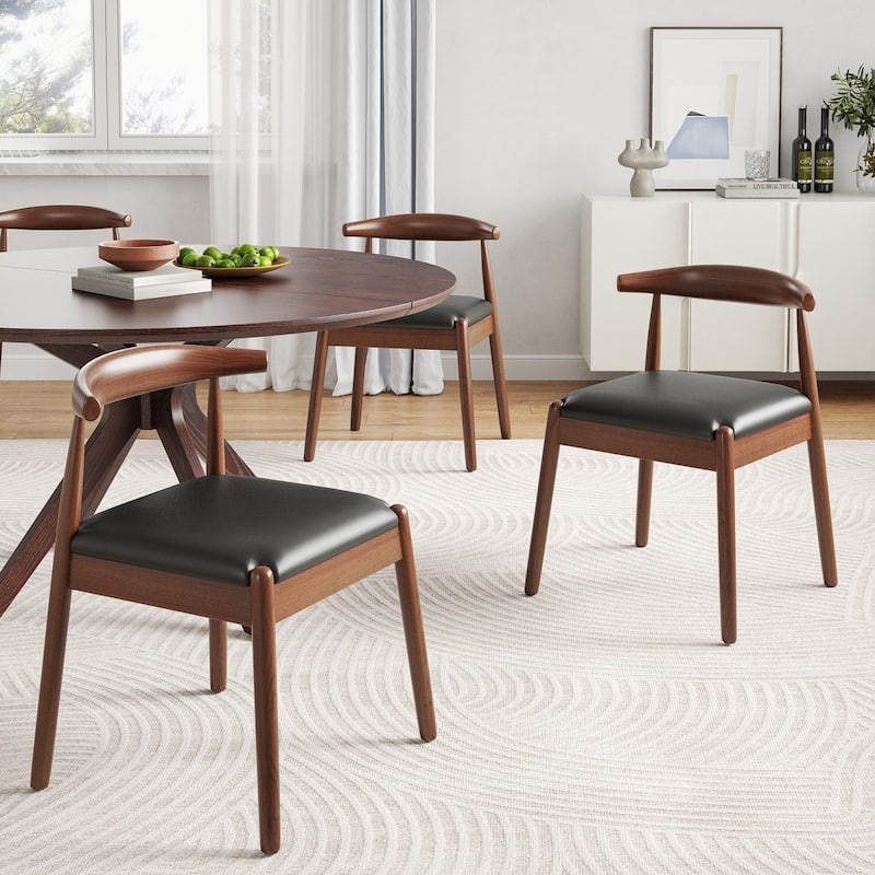 47.2" Round Solid Wood Dining Table with Intersecting Pedestal Base