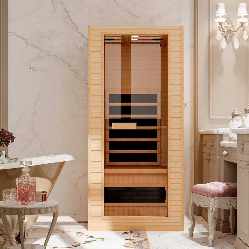 Recharge at Home: 1-Person Infrared Sauna with Bluetooth