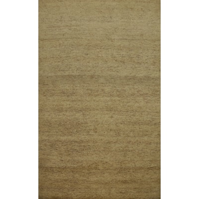 Hand Knotted Oriental 100% Wool Carpet Modern Modern Beige & Ivories Gabbeh Area Rug - 7' 10'' X 5' 6''