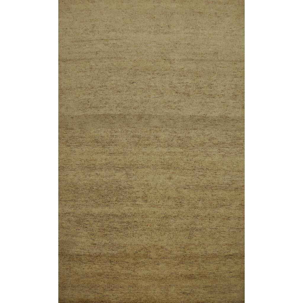 Hand Knotted Oriental 100% Wool Carpet Modern Modern Beige & Ivories Gabbeh Area Rug - 7' 10'' X 5' 6''