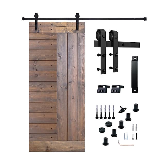 Barn Door With Solid Knotty Pine Paneled Wood and Hardware Kit(DIY)