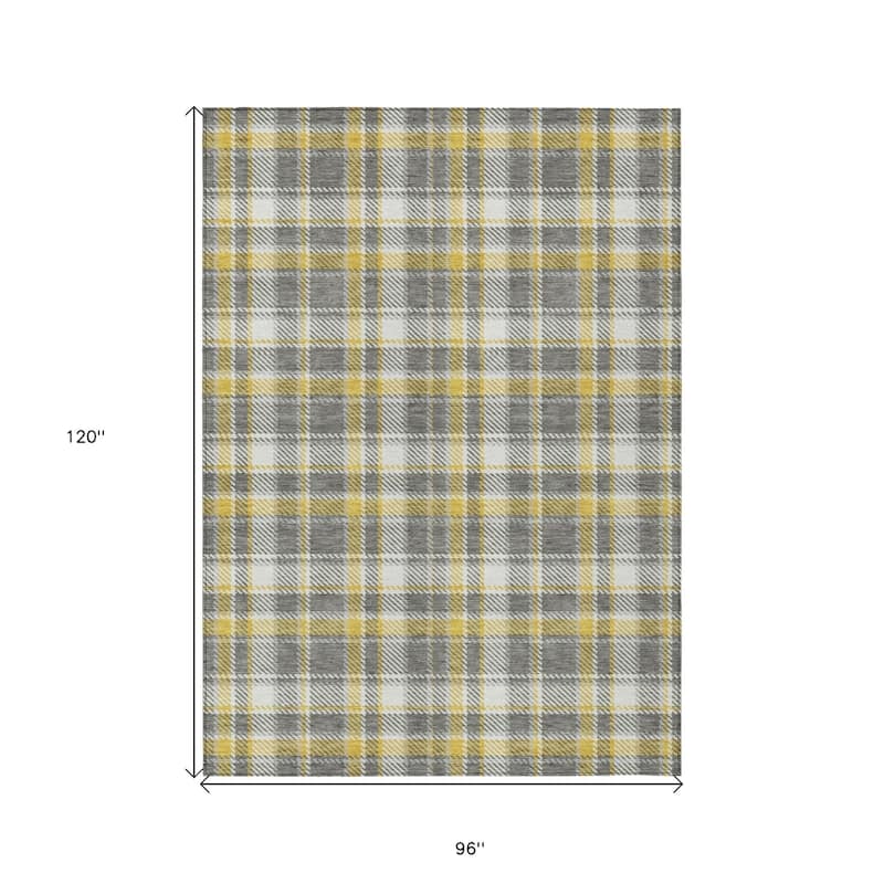 Ralo Plaid Weather Resistant Versatile Elegance Runner Outdoor Rug