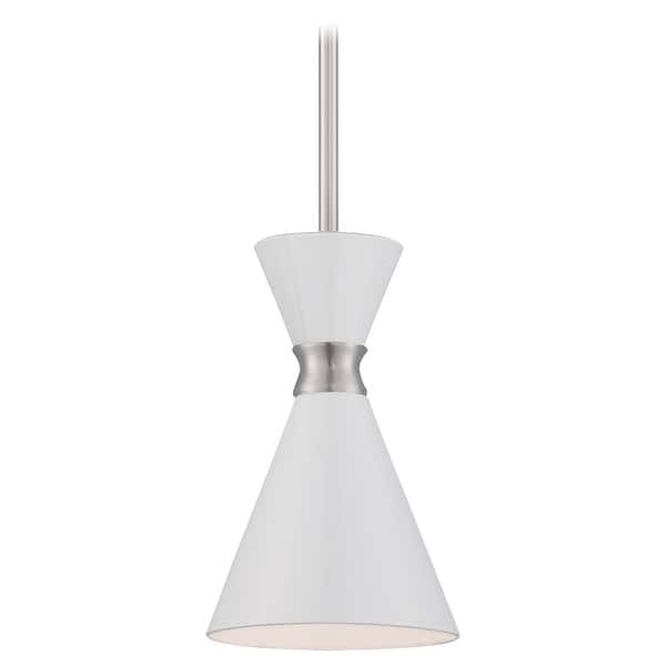 slide 2 of 8, Kovacs Conic 5-1/2" Wide Single Light Mini Pendant with Glitter Gloss Brushed Nickel