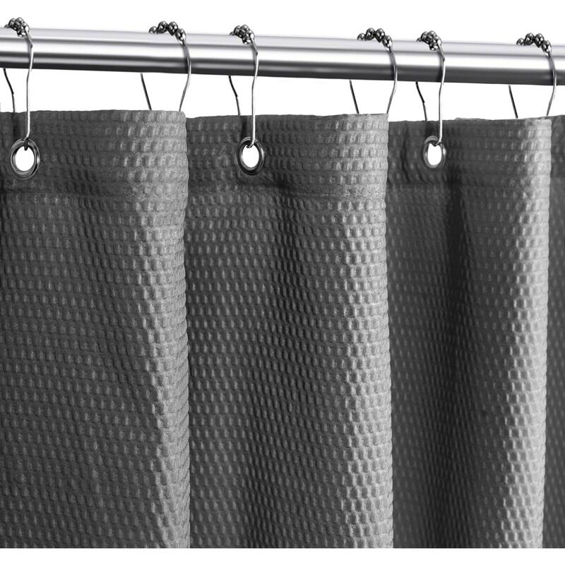 Solid Grey Fabric Shower Curtain Liner, Machine Washable 72" x 72"