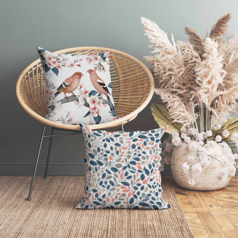 Goldfinch Haven Faux Suede Reversible Throw Pillow White and Pink