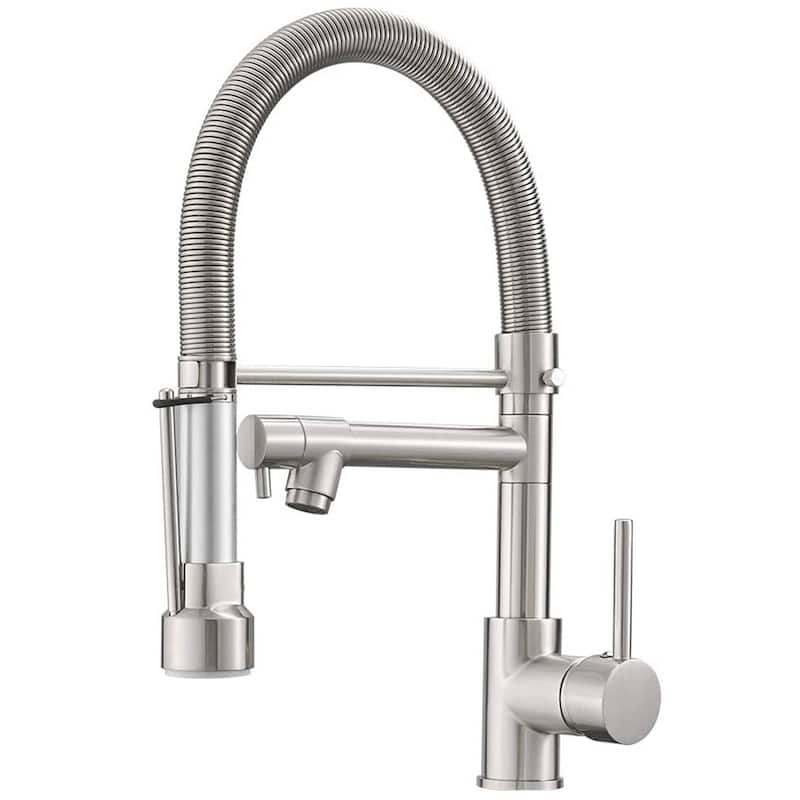 Commercial Pull Down Kitchen Sink Faucet With Sprayer Single Hole Kitchen Sink Faucets Brushed Nickel One Handle Modern Taps