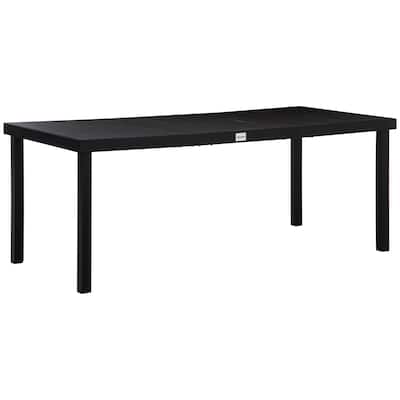 75" x 35" Outdoor Dining table for 8 People, Rectangular Aluminum Frame Garden table with All-Weather Faux Wood Top