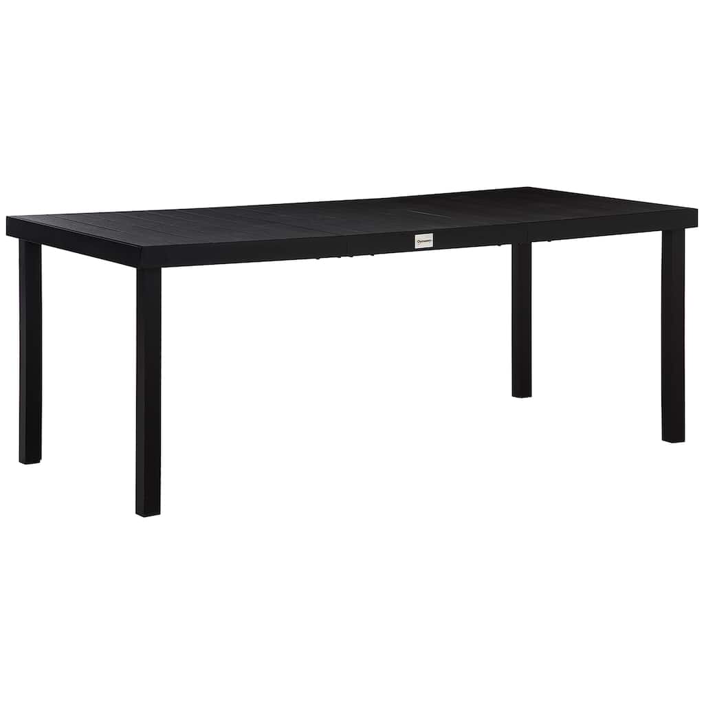 75" x 35" Outdoor Dining table for 8 People, Rectangular Aluminum Frame Garden table with All-Weather Faux Wood Top