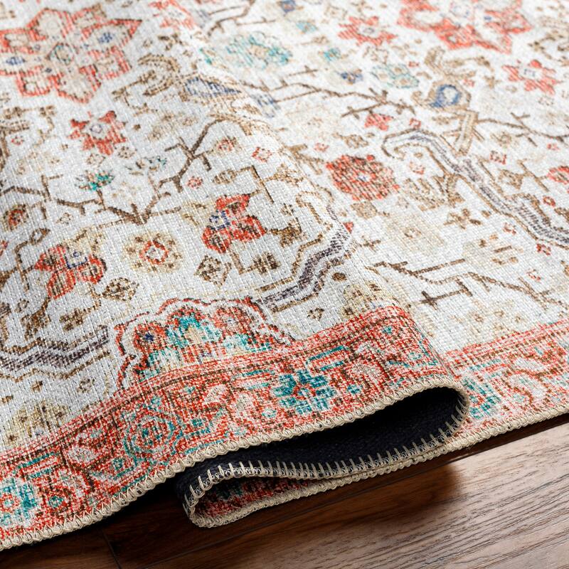Livabliss Erranki Updated Floral Washable Area Rug