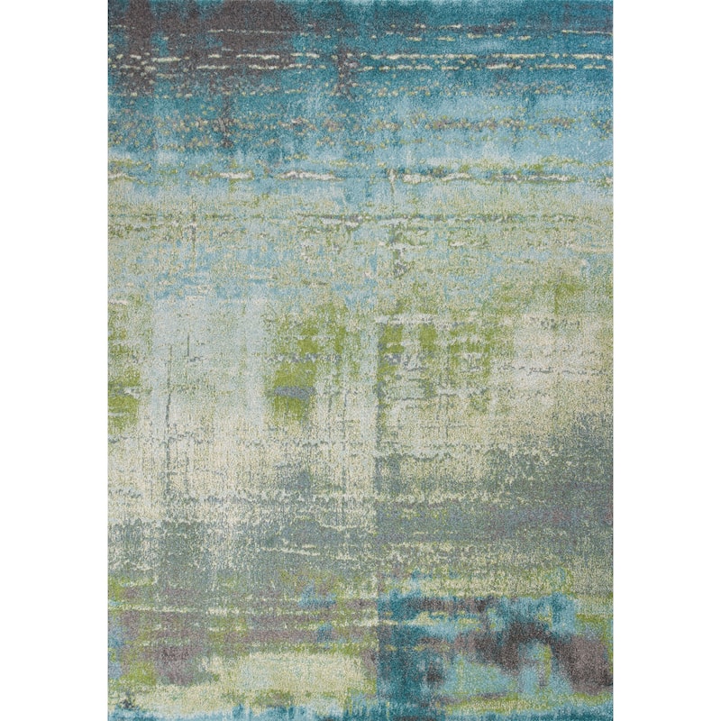 Domani Ocean Blue/Green Abstract Ombre Rug - 7'10" x 10'10" - Blue / Green