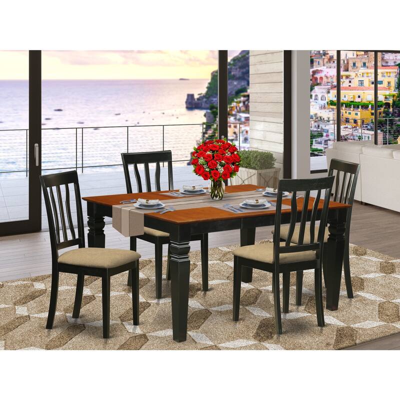 Retro Dinette Table Set - Kitchen Table and Chairs - 7 Piece Dining Set