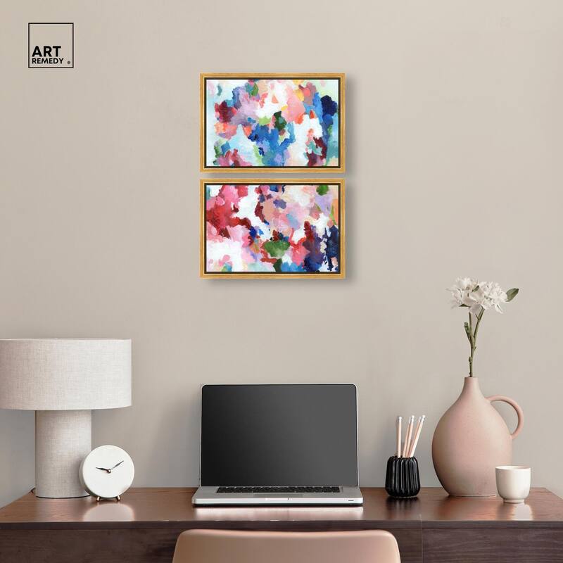 Bold Color Swirlz Canvas Set of 2 by Art Remedy