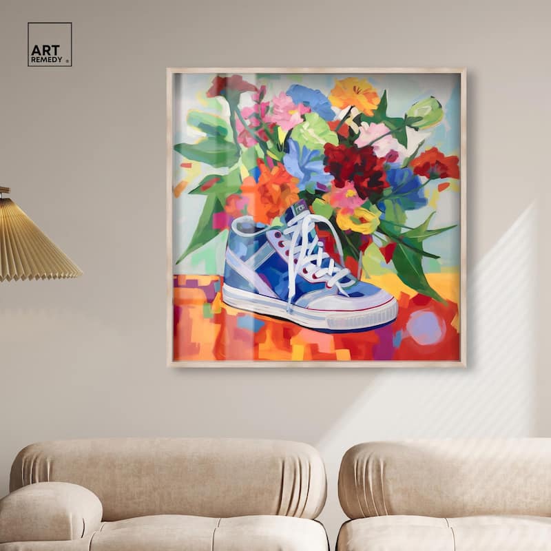 Colorful Sneaker Bouquet Shadowbox by Art Remedy