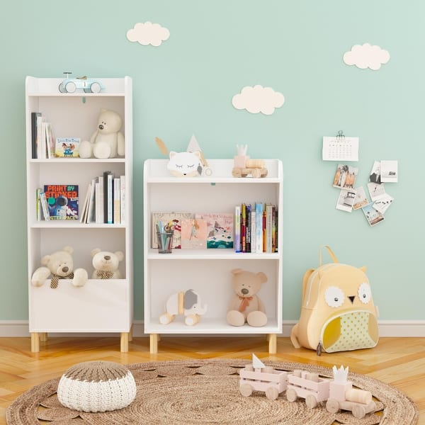 slide 2 of 18, 3-Tier Children's Book Display Bookcase White
