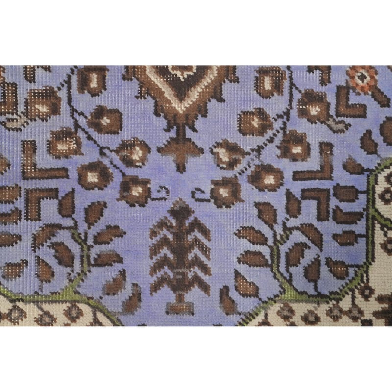Hand Knotted Oriental 100% Wool Carpet Traditional Floral Purples Tabriz Area Rug - 11' 4'' X 8' 1''