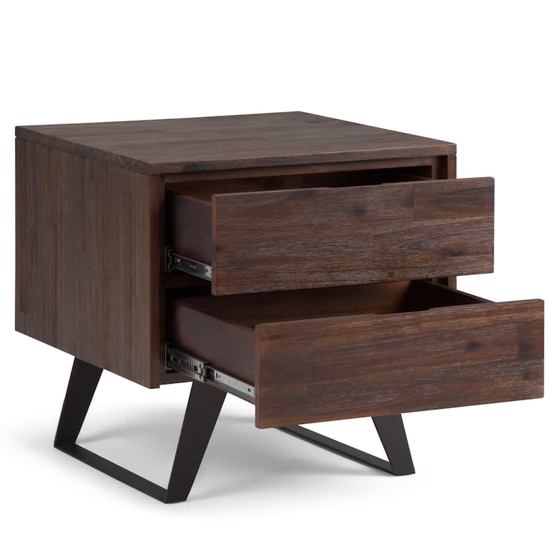 WYNDENHALL Mitchell WOOD and Metal 22 inch Wide Modern Industrial End Side Table