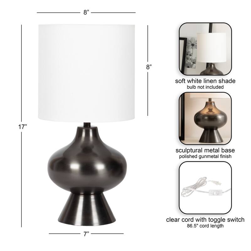 Kate and Laurel Bahira Tabletop Lamp - 8x8x17