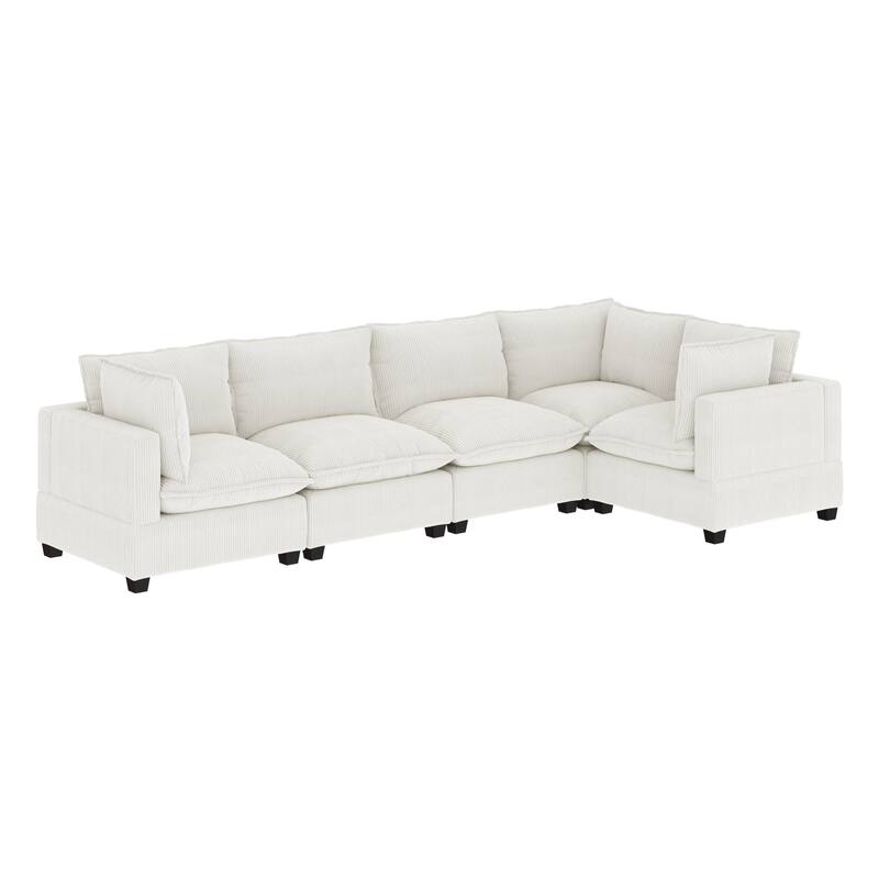 Chelsea Modern Cloud Modular Upholstered Sofa with Deep Seat and Plush Cushions
