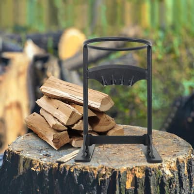 Lesly 7.48In Diameter Mouth High-Carbon Steel Black Wood Chipper - 8.78" L x 6.69" W x 12.20" H