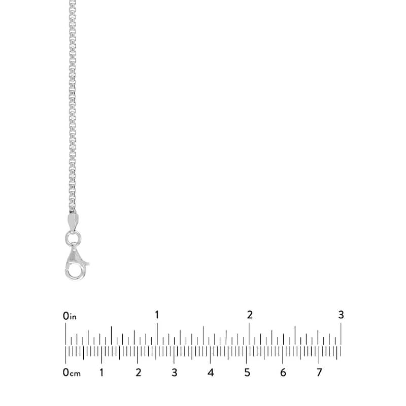 Curata 925 Sterling Silver Rhodium 2.1mm Round Box Chain for Men