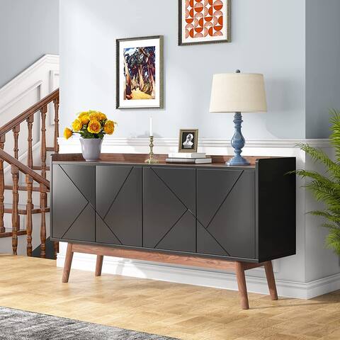 Buffet Cabinet with Storage, Kitchen Sideboard Buffet Table 55" Coffee Bar Cabinet with Doors - N/A