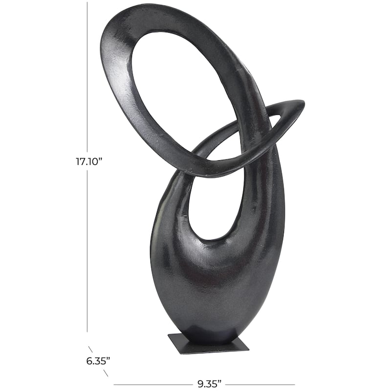 Aluminum Metal Abstract Decorative Sculpture - Dark Gray or Gold - Roche River Decor