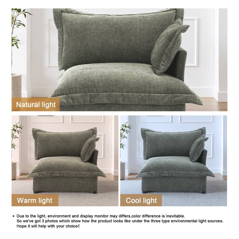 Upholstered Chenille Arm Club Chair Cloud corner cahir