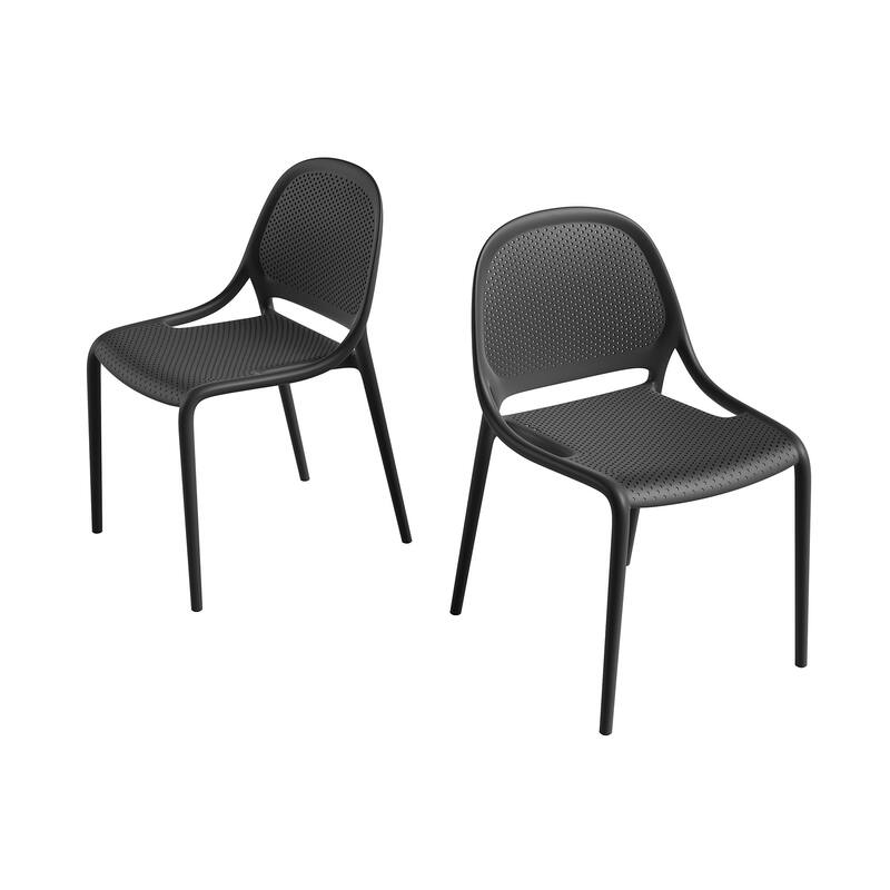 Shay Stackable Plastic Chair for Indoors or Outdoors - Set of 2