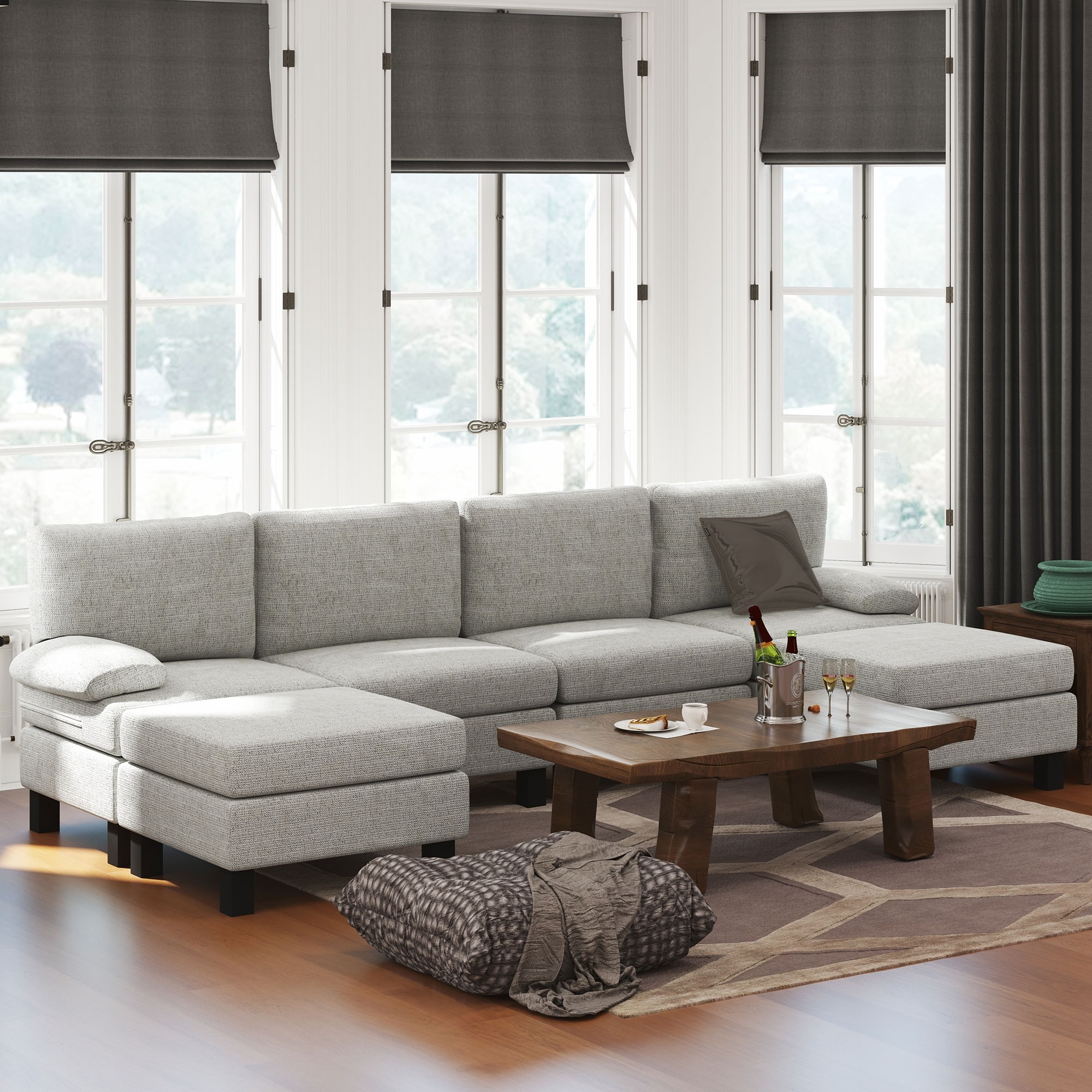 Cream u shaped sectional 2025