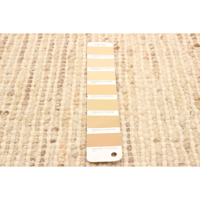 ECARPETGALLERY Braid weave Sienna Beige Wool Rug - 2'1 x 2'0