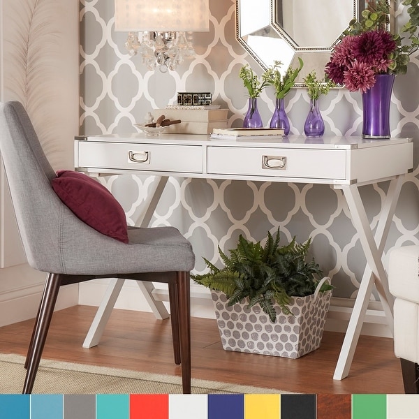 Kenton X Base Wood Accent Campaign Writing Desk iNSPIRE Q Modern. Opens flyout.