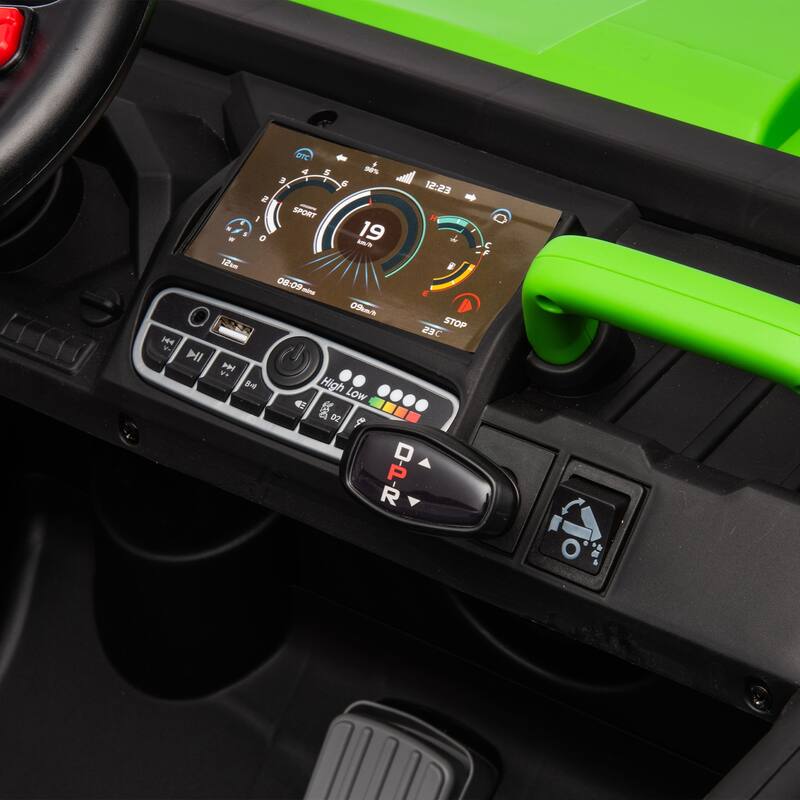 Kids 24V Ride-On Dump Truck with Remote Control, LED Lights, Shovel, and Storage - 2-Seater Electric UTV for Boys & Girls