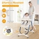 preview thumbnail 48 of 47, Multifunctional Folding Baby High Chair with Rolling Wheels and Adjustable Height - 40" x 23" x 36"-43.5"(L x W x H)
