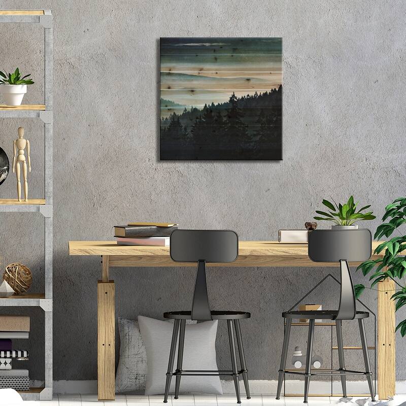 Mountain Light Print On Wood by Tordis Kayma - Multi-Color