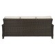 preview thumbnail 10 of 10, Paradise Trail Outdoor Sofa with Cushion - Handwoven Resin Wicker Frame - Medium Brown