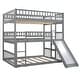 preview thumbnail 15 of 25, Full-over-Full Triple Bunk Bed with Built-In Ladder and Slide