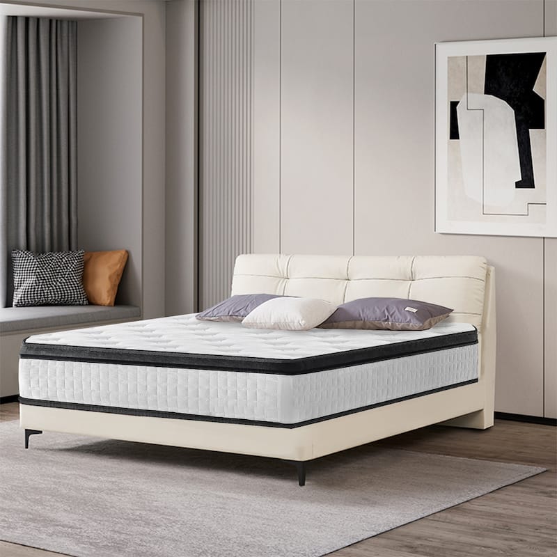 Full Size 12 Inch Certipur-Us Cool Memory Foam Oeko-Tex 100 Knitted Cover Individual Pocket Spring Hybrid Mattress In A Box